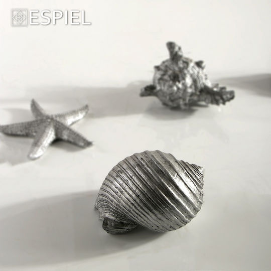 Espiel Διακοσμητικό Κοχύλι Πολυρητίνης Ασημί 11.5x9x6.5cm