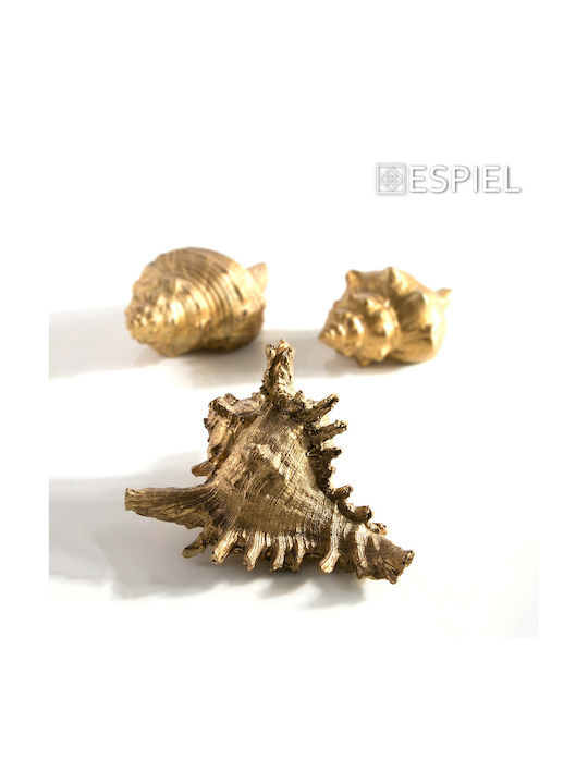 Espiel Decorative Seashell made of Polyresin Gold 14x12.5x9.5cm 1pcs