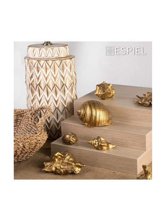 Espiel Dekoratives Muscheln aus Polyresin Gold 9x4.5x4cm 1Stück