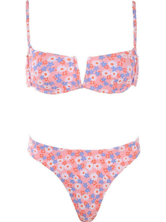 Bikini Set Brazil Floral Pink