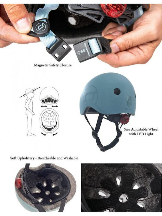 Scoot & Ride Kids' Helmet for City Bike Yellow with LED Light