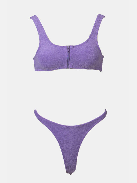 Gigi Bikini-Set Sport-BH & Zeichenfolge Flieder