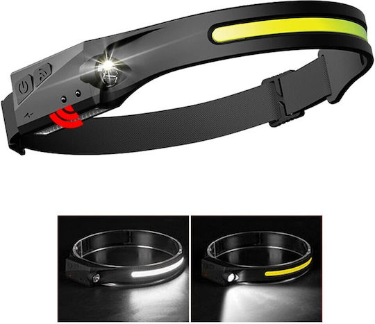 Ideahellas Wiederaufladbar Stirnlampe LED IPX4 mit maximaler Helligkeit 350lm Schwarz