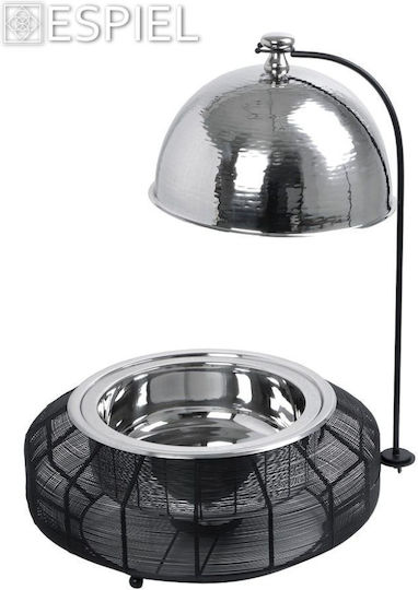Espiel Metallic Fondue Pot with Tea Light Black 50x50x42cm