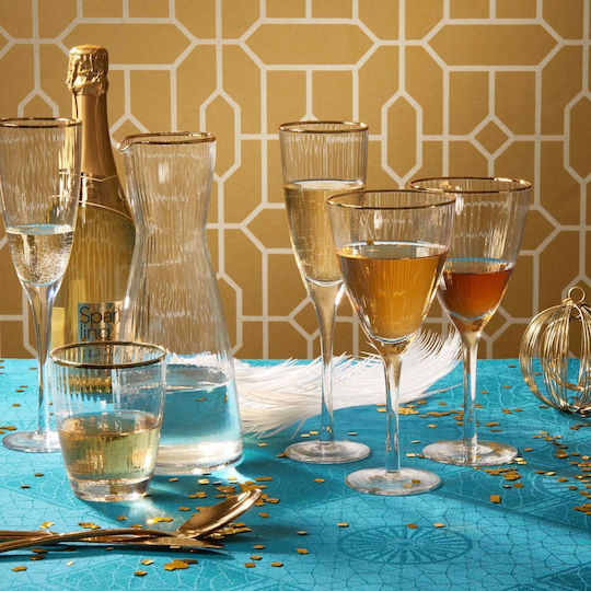 Butlers Glas Cocktail/Trinken / Wasser aus Glas in Gold Farbe 300ml