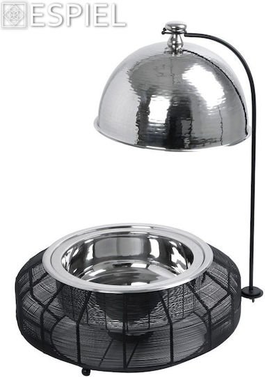 Espiel Metallic Fondue Pot with Tea Light Black 43cm
