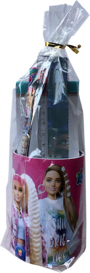Gim Barbie Set de Papetărie pentru Copii cu Creion, Așcutitoare, Radieră, Caiet de Notițe, Riglă și Cutie pentru Creioane