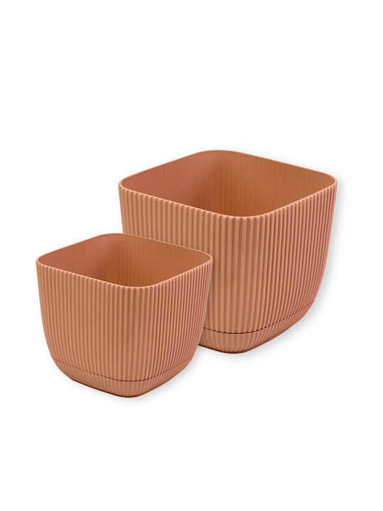 Viosarp Coral Γλάστρα Πλαστική Καφέ 11x11x9.5εκ.