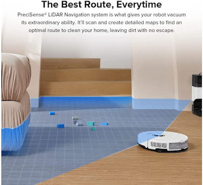 Roborock S8+ S8P02-00 Robot Vacuum Cleaner for Sweeping & Mopping with Mapping and Wi-Fi White