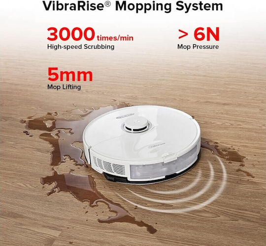Roborock S8+ Robot Vacuum Cleaner with Laser Mapping & Suction Power 6000Pa White