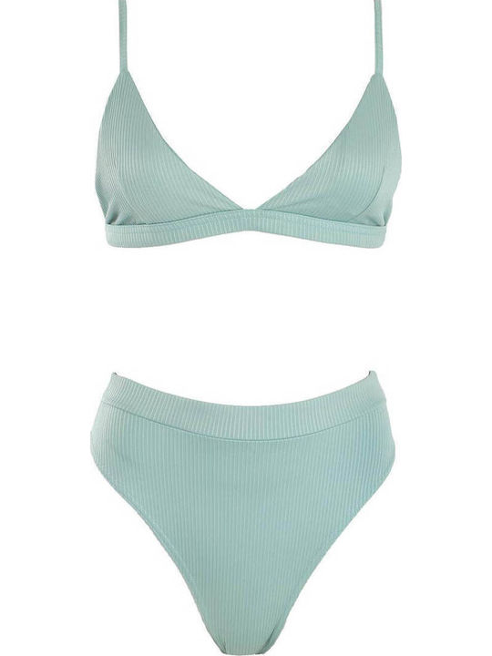 Gigi Set Bikini Τριγωνάκι Ψηλόμεσο Τιρκουάζ