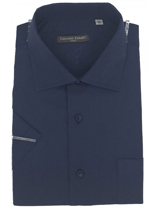 Short-sleeved Linen Shirt Blue