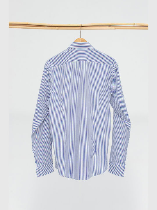 Aristoteli Bitsiani Men's Shirt Long Sleeve Striped Blue