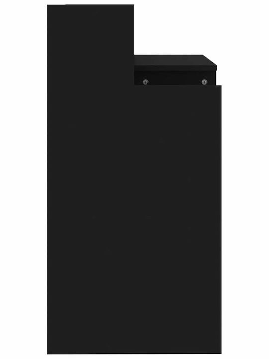Γραφείο Υπολογιστή Ξύλινο Μαύρο με LED & USB θύρες 97x45x90εκ.