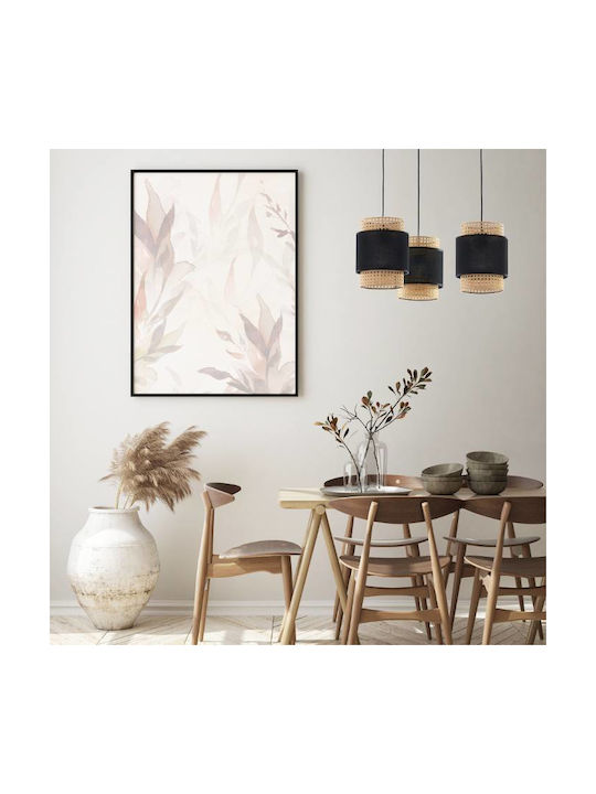 TK Lighting Boho Pendant Light Black Boho Rail with Socket E27 70x130cm