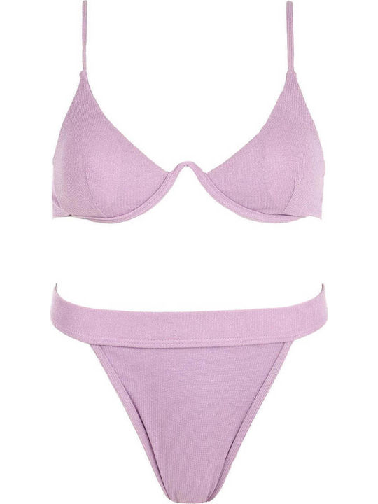 Gigi Set Bikini Brazil Ψηλόμεσο Λιλά