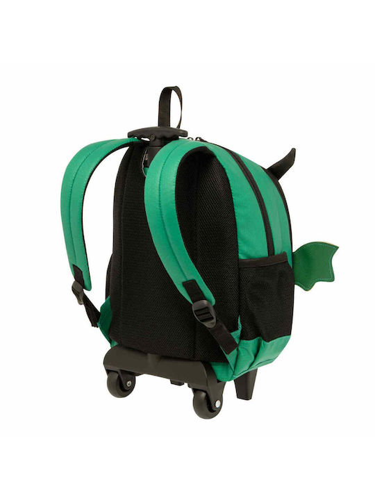 Polo Δράκος School Bag Trolley Kindergarten in Green color