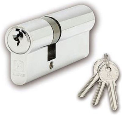 Martin Lock Cylinder Security 07160 60mm (27-33) with 3 Keys Silver