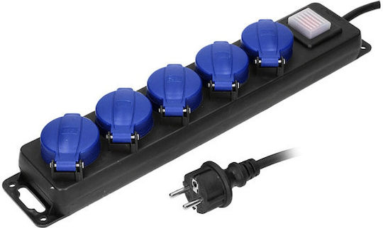 Redled Power Strip 5 Positions with Switch and Cable 5m