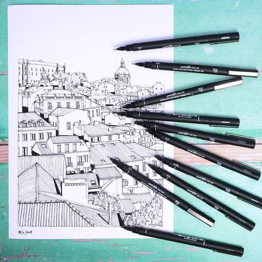 Uni-Ball Pin Fineliner Drawing Design Marker 0.7mm Black