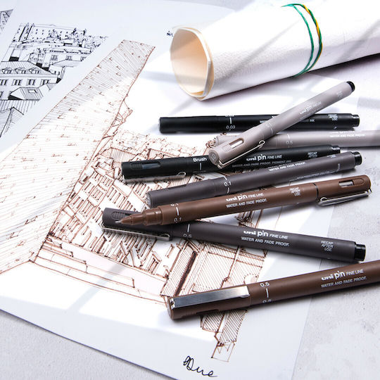 Uni-Ball Pin Fineliner Drawing Design Marker 0.7mm Black