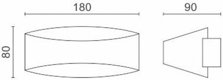 Spot Light Modern Lamp Wall with Integrated LED and Warm White Light 18x9x8cm