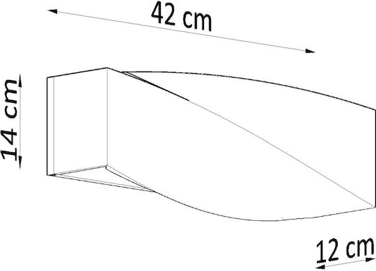 Sollux Sigma Lumină De perete Gri 42x12x14cm