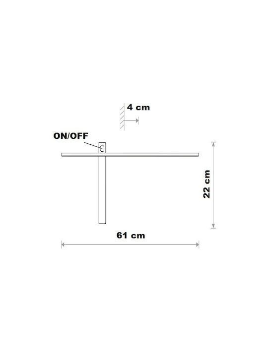 Nowodvorski Impulse S Lamp Wall LED Black 61x22cm Nowodvorski Impulse S Lamp Wall LED Black 61x22cm