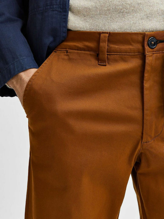 Παντελόνι Chino Ελαστικό σε Slim Εφαρμογή Καφέ
