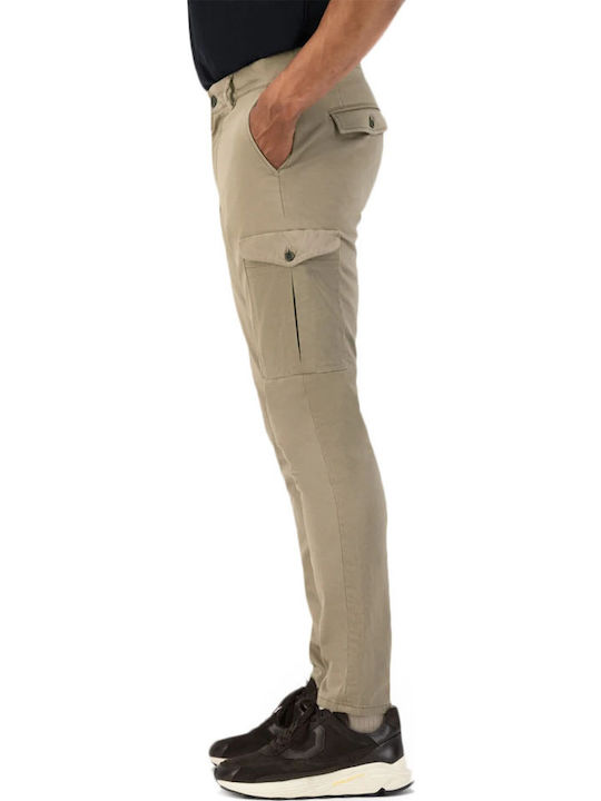 Trousers Cargo Elastic in Tapered Line Khaki