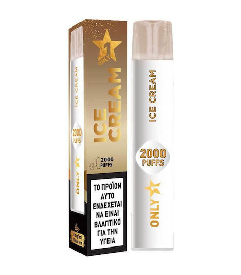 Only1 Disposable E-Cigarette 2000 Puffs Ice Cream Without Nicotine 4.5ml White