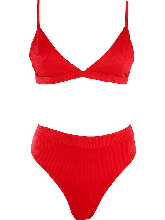 Gigi Bikini-Set Hohe Taille Rot