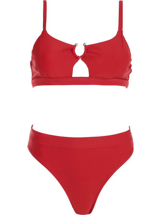 Gigi Set Bikini Τριγωνάκι Ψηλόμεσο Μπορντό