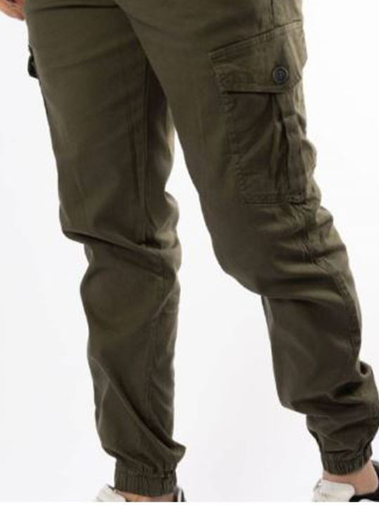 Senior Men's Trousers Cargo Elastic Khaki