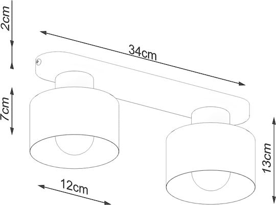 Sollux Deckenleuchte 31cm Schwarz mit Fassung E27