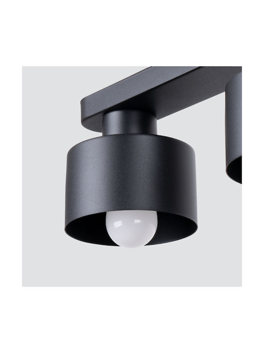 Sollux Ceiling Mount Light 31cm Black with Socket E27