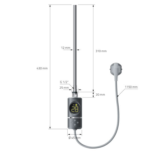 ML-Design Rezistență electrică Metalic 300W Element de încălzire