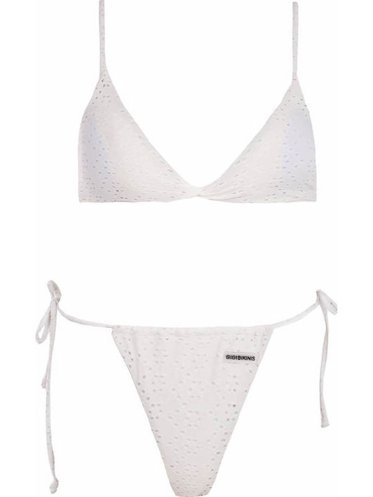 Gigi Bikini Set Triangle & Brazil White