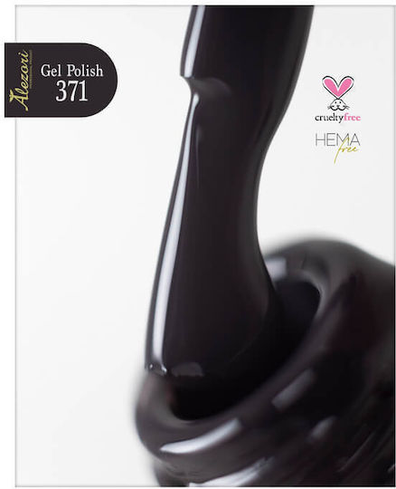 Alezori Classic Halb-permanenter Nagellack 371 Dark Gray 15ml 1Stück