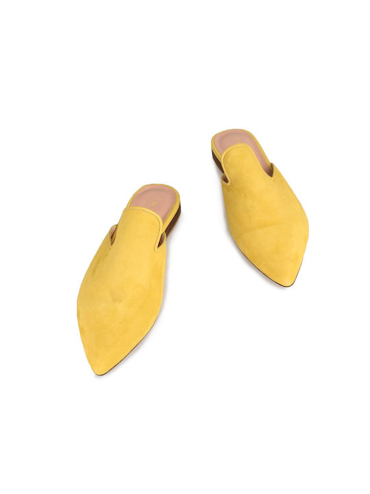 I Love Sandals Julia/S Mules mit Wohnung Absatz in Gelb Farbe