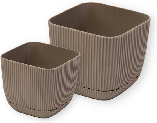 Viosarp Coral Plastic Flower Pot Beige 15x15x13cm