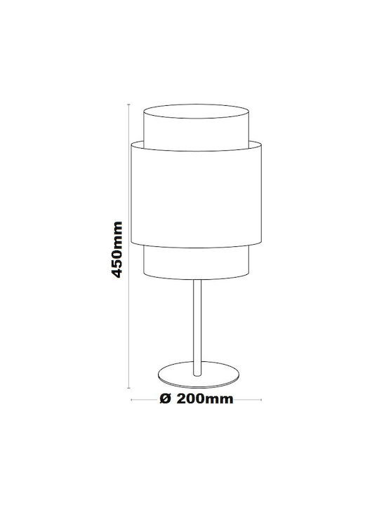 TK Lighting Boho Stoff Tischlampe für Fassung E27 mit Weiß Schirm und Basis