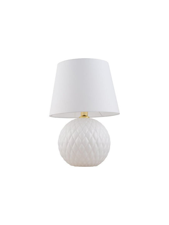 TK Lighting Santana Glass Table Lamp for Socket E27 with Beige Shade and Base