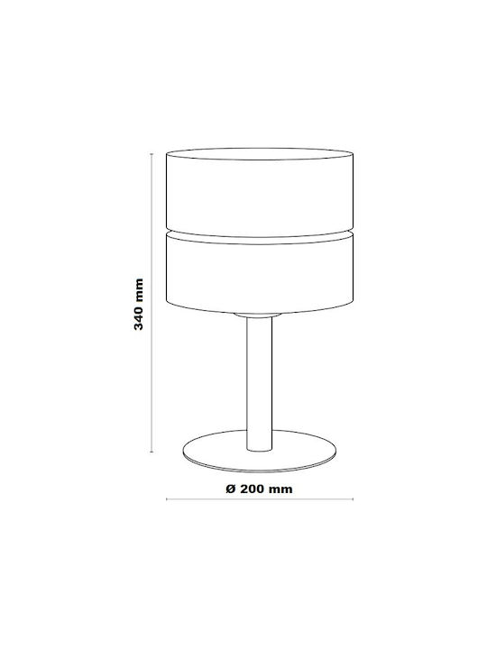 TK Lighting Eco Wood Table Lamp for Socket E27 with Beige Shade and Brown Base