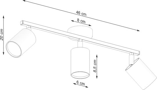 Sollux Triple Spot with Socket GU10 in White Color