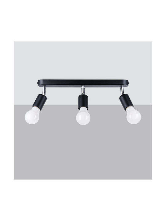 Sollux Triple Spot with Socket E27 in Black Color