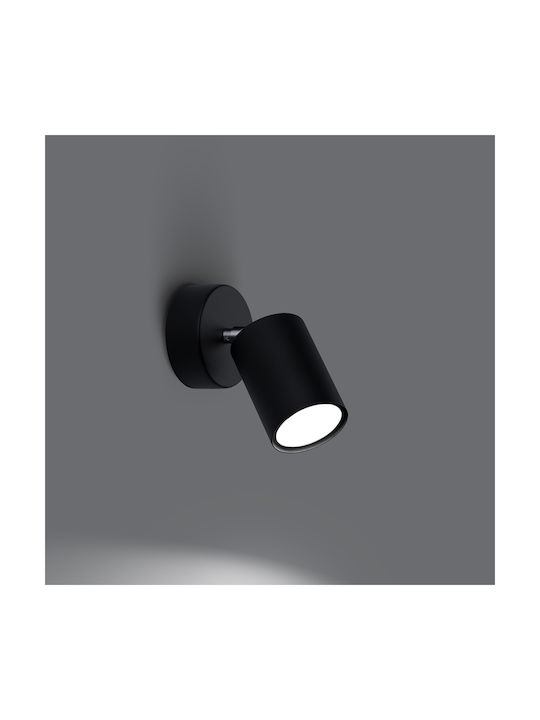 Sollux Einzel Spot mit Fassung GU10 in Schwarz Farbe
