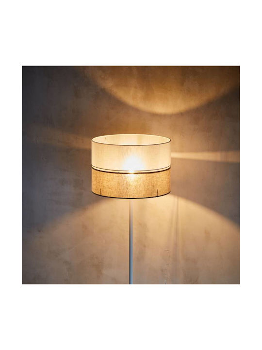 TK Lighting Linobianco Vintage Floor Lamp H159xW50cm. with Socket for Bulb E27 White