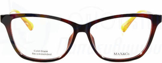Max & Co Femei Plastic Rame Ochelari Fluture Maro MO5038 052