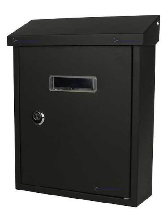 Import Hellas Outdoor Mailbox Metallic in Black Color 25.5x6x19.2cm